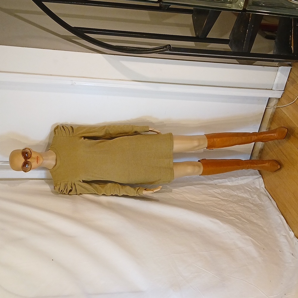 Stunning Vertigo (Paris) Mustard Tan Sweater Dress.